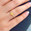 14K GOLD 0.22 CT NATURAL YELLOW DIAMOND & DIAMOND RING