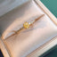 14K GOLD 0.22 CT NATURAL YELLOW DIAMOND & DIAMOND RING