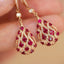 14K GOLD 2.4 CTW NATURAL RUBY & DIAMOND EARRINGS