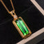 14K GOLD 4.48 CT NATURAL TOURMALINE & DIAMOND PENDANT( WITHOUT CHAIN )