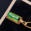 14K GOLD 4.48 CT NATURAL TOURMALINE & DIAMOND PENDANT( WITHOUT CHAIN )