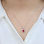 14K GOLD 1.24 CTW NATURAL RUBY & DIAMOND NECKLACE