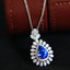 14K GOLD 1.76 CTW NATURAL SAPPHIRE & DIAMOND NECKLACE