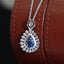 14K GOLD 1.76 CTW NATURAL SAPPHIRE & DIAMOND NECKLACE