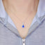 14K GOLD 1.76 CTW NATURAL SAPPHIRE & DIAMOND NECKLACE