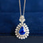 14K GOLD 1.76 CTW NATURAL SAPPHIRE & DIAMOND NECKLACE