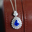 14K GOLD 1.76 CTW NATURAL SAPPHIRE & DIAMOND NECKLACE