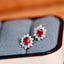 14K GOLD 0.76 CTW NATURAL RUBY & DIAMOND EARRINGS