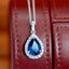14K GOLD 3.23 CTW NATURAL SAPPHIRE & DIAMOND NECKLACE