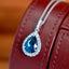 14K GOLD 3.23 CTW NATURAL SAPPHIRE & DIAMOND NECKLACE