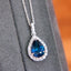 14K GOLD 3.23 CTW NATURAL SAPPHIRE & DIAMOND NECKLACE