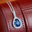 14K GOLD 3.23 CTW NATURAL SAPPHIRE & DIAMOND NECKLACE