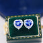 14K GOLD 1.92 CTW NATURAL SAPPHIRE & DIAMOND EARRINGS