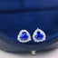 14K GOLD 1.92 CTW NATURAL SAPPHIRE & DIAMOND EARRINGS