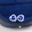 14K GOLD 1.92 CTW NATURAL SAPPHIRE & DIAMOND EARRINGS