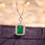 14K GOLD 2.48 CTW NATURAL EMERALD & DIAMOND NECKLACE