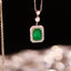14K GOLD 2.48 CTW NATURAL EMERALD & DIAMOND NECKLACE