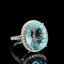 14K GOLD 7.86 CTW NATURAL AQUAMARINE & DIAMOND RING
