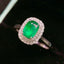 14K GOLD 1.45 CTW NATURAL EMERALD & DIAMOND RING