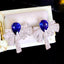 14K GOLD 2.35 CTW NATURAL SAPPHIRE & DIAMOND EARRINGS