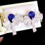 14K GOLD 2.35 CTW NATURAL SAPPHIRE & DIAMOND EARRINGS