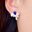 14K GOLD 2.35 CTW NATURAL SAPPHIRE & DIAMOND EARRINGS