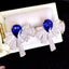 14K GOLD 2.35 CTW NATURAL SAPPHIRE & DIAMOND EARRINGS