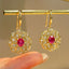 14K GOLD 1.52 CTW NATURAL RUBY & DIAMOND EARRINGS