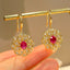 14K GOLD 1.52 CTW NATURAL RUBY & DIAMOND EARRINGS