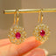 14K GOLD 1.52 CTW NATURAL RUBY & DIAMOND EARRINGS