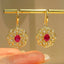 14K GOLD 1.52 CTW NATURAL RUBY & DIAMOND EARRINGS