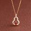 14K GOLD 0.16 CTW NATURAL RUBY & DIAMOND NECKLACE