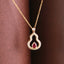 14K GOLD 0.16 CTW NATURAL RUBY & DIAMOND NECKLACE