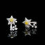 14K GOLD 0.48 CTW NATURAL YELLOW DIAMOND & DIAMOND EARRINGS