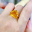 14K GOLD 9.25 CTW NATURAL CITRINE & DIAMOND RING