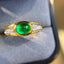 14K GOLD 1.28 CTW NATURAL EMERALD & DIAMOND RING