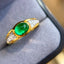 14K GOLD 1.28 CTW NATURAL EMERALD & DIAMOND RING