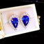 14K GOLD 2.96 CTW NATURAL SAPPHIRE & DIAMOND EARRINGS