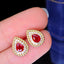 14K GOLD 0.74 CTW NATURAL RUBY & DIAMOND EARRINGS
