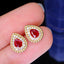 14K GOLD 0.74 CTW NATURAL RUBY & DIAMOND EARRINGS