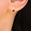 14K GOLD 0.74 CTW NATURAL RUBY & DIAMOND EARRINGS