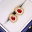 14K GOLD 0.74 CTW NATURAL RUBY & DIAMOND EARRINGS
