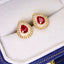 14K GOLD 0.74 CTW NATURAL RUBY & DIAMOND EARRINGS