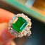 14K GOLD 3.37 CTW NATURAL EMERALD & DIAMOND RING