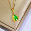 14K GOLD 1.2 CT NATURAL EMERALD & DIAMOND PENDANT( WITHOUT CHAIN )