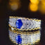 14K GOLD 0.5 CT NATURAL SAPPHIRE & DIAMOND RING