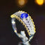 14K GOLD 0.5 CT NATURAL SAPPHIRE & DIAMOND RING