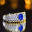 14K GOLD 0.5 CT NATURAL SAPPHIRE & DIAMOND RING