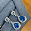 14K GOLD 1.3 CT NATURAL SAPPHIRE & DIAMOND & SAPPHIRE EARRINGS