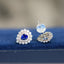 14K GOLD 0.87 CTW NATURAL SAPPHIRE & DIAMOND EARRINGS